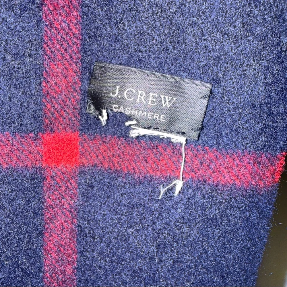 J.Crew Patterned Cashmere Scarf | Navy Hadley‎ Check